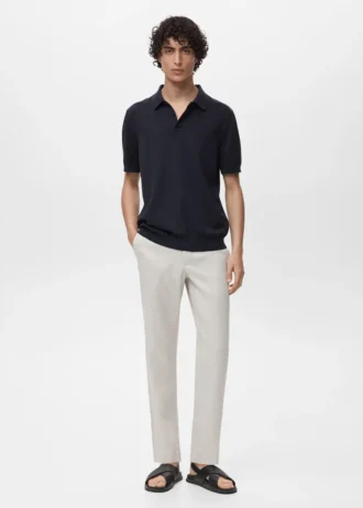 100% bavlna, jemně pletené polo tričko