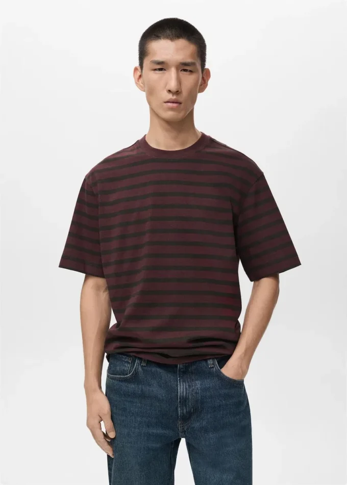 100% bavlna, volný střih, pruhované tričko 100% bavlna, volný střih, pruhované tričko