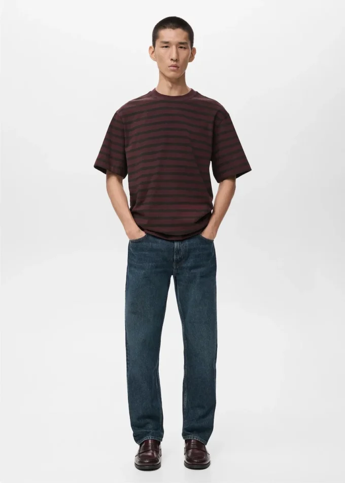 100% bavlna, volný střih, pruhované tričko 100% bavlna, volný střih, pruhované tričko