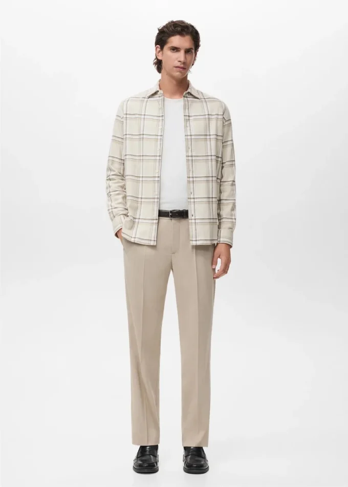 100% bavlněná flanelová košile s kostkovaným vzorem 100% bavlněná flanelová košile s kostkovaným vzorem