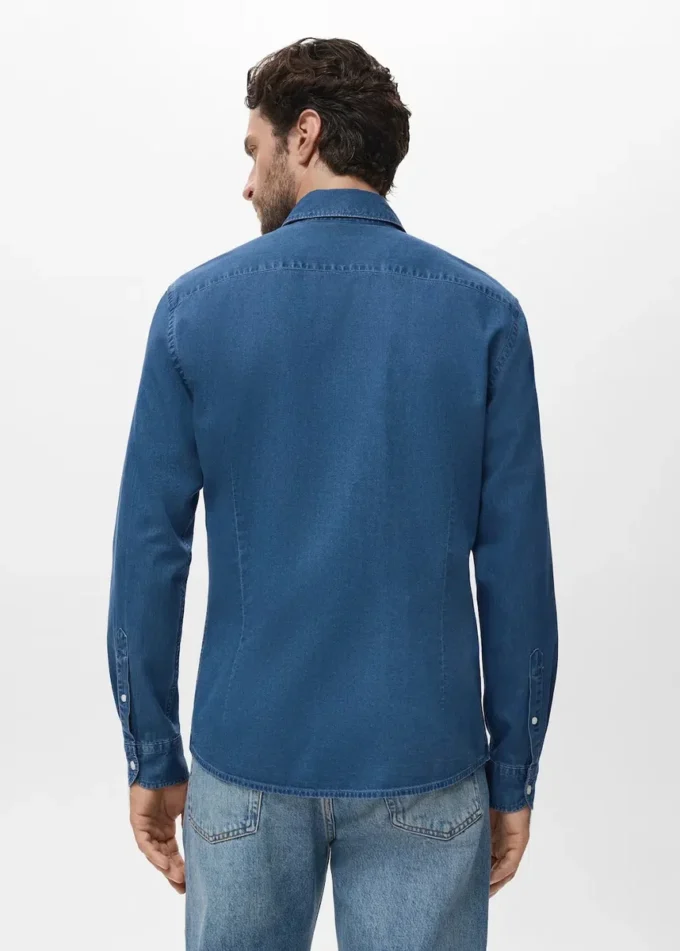 100% bavlněná košile z chambray 100% bavlněná košile z chambray