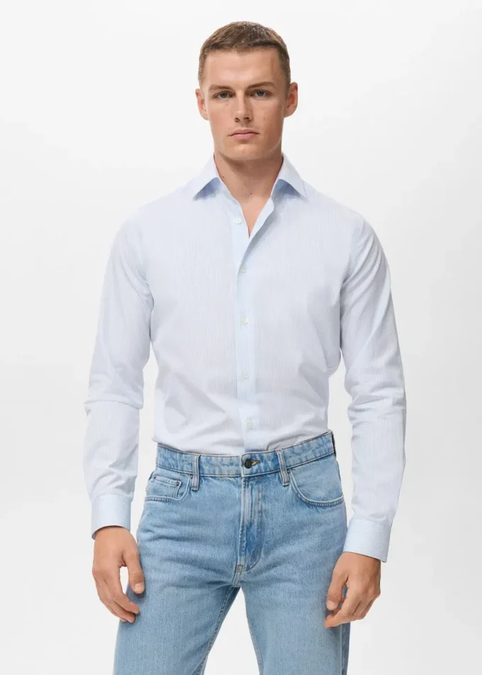 100% bavlněná pruhovaná košile slim fit 100% bavlněná pruhovaná košile slim fit