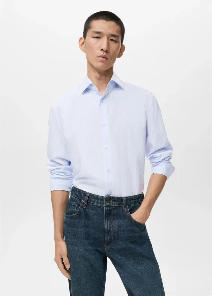 100% bavlněná pruhovaná košile slim fit 100% bavlněná pruhovaná košile slim fit