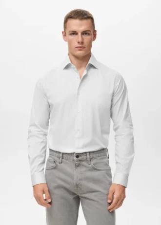 100% bavlněná pruhovaná košile slim fit