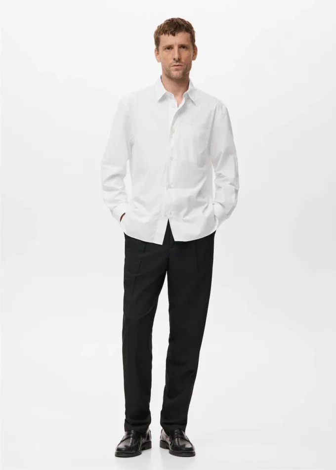 100% bavlněná pruhovaná košile volného střihu 100% bavlněná pruhovaná košile volného střihu