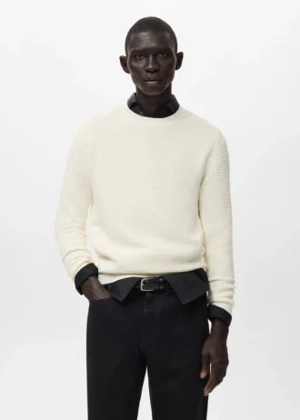 100% bavlněný strukturovaný pletený svetr