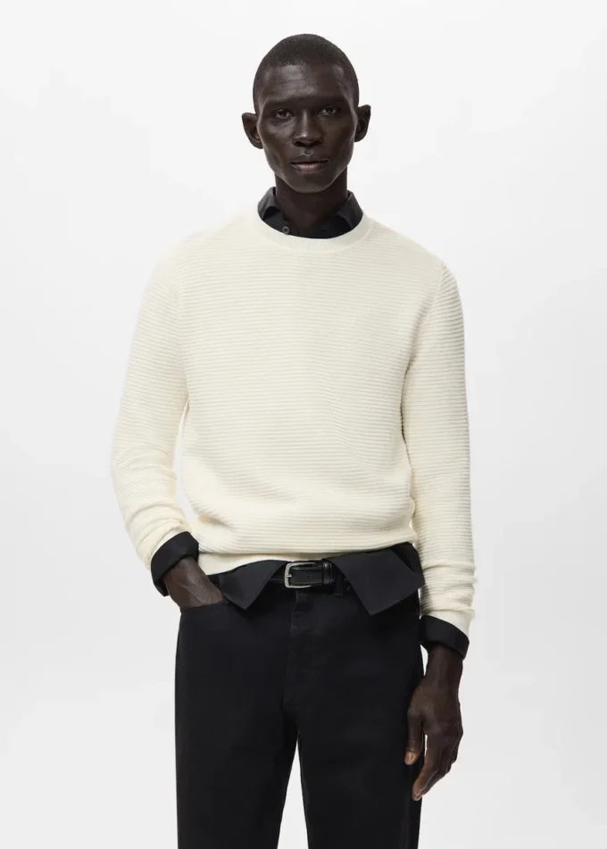 100% bavlněný strukturovaný pletený svetr 100% bavlněný strukturovaný pletený svetr