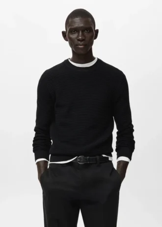 100% bavlněný strukturovaný pletený svetr