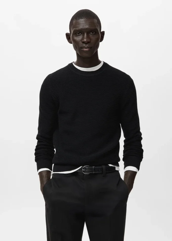 100% bavlněný strukturovaný pletený svetr 100% bavlněný strukturovaný pletený svetr