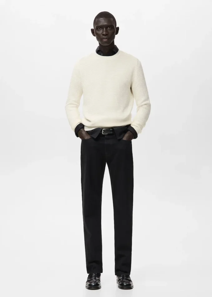 100% bavlněný strukturovaný pletený svetr 100% bavlněný strukturovaný pletený svetr