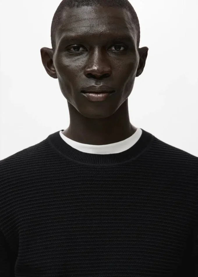 100% bavlněný strukturovaný pletený svetr 100% bavlněný strukturovaný pletený svetr