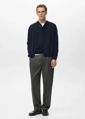 100% extra jemný vlněný svetr s knoflíky