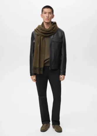 100% kožená bunda s kapsami