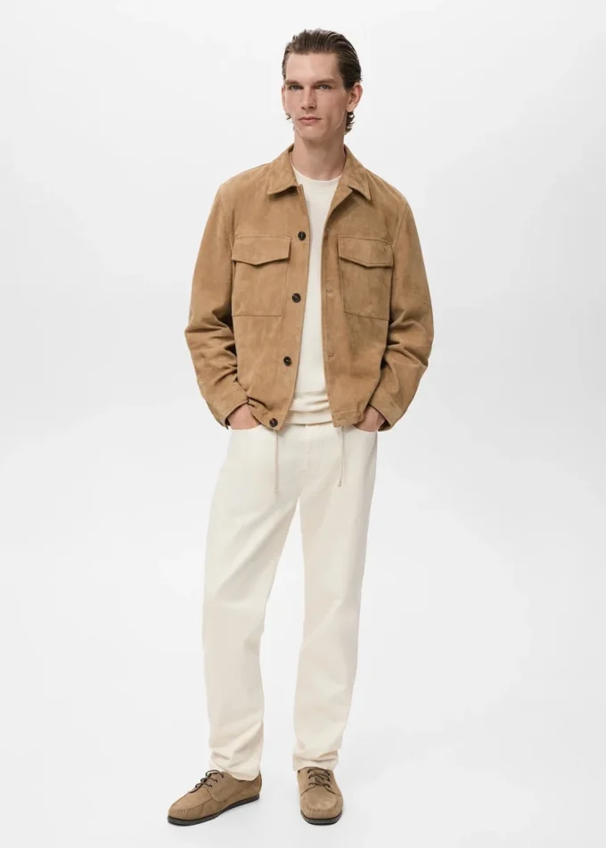 100% kožená bunda s kapsami 100% kožená bunda s kapsami