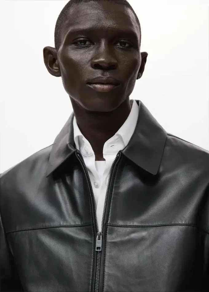 100% kožená bunda s kapsami 100% kožená bunda s kapsami