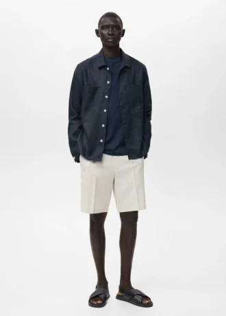 100% lněné bermudy