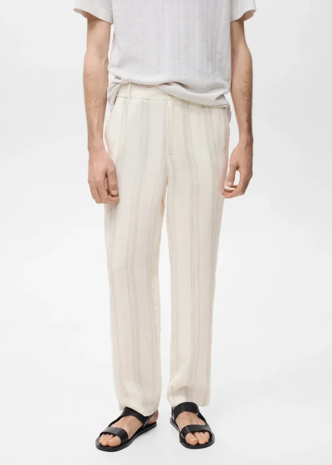 100% lněné kalhoty s elastickým pasem 100% lněné kalhoty s elastickým pasem