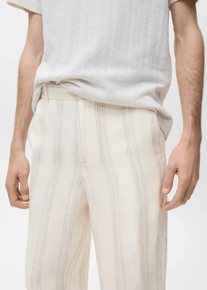 100% lněné kalhoty s elastickým pasem 100% lněné kalhoty s elastickým pasem