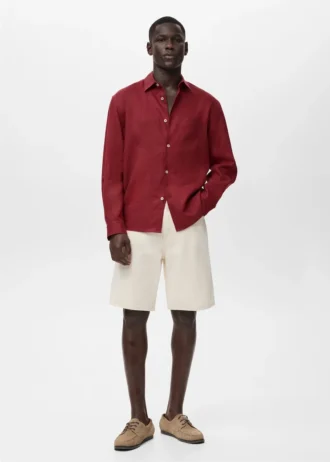 100% lněná košile s kapsou