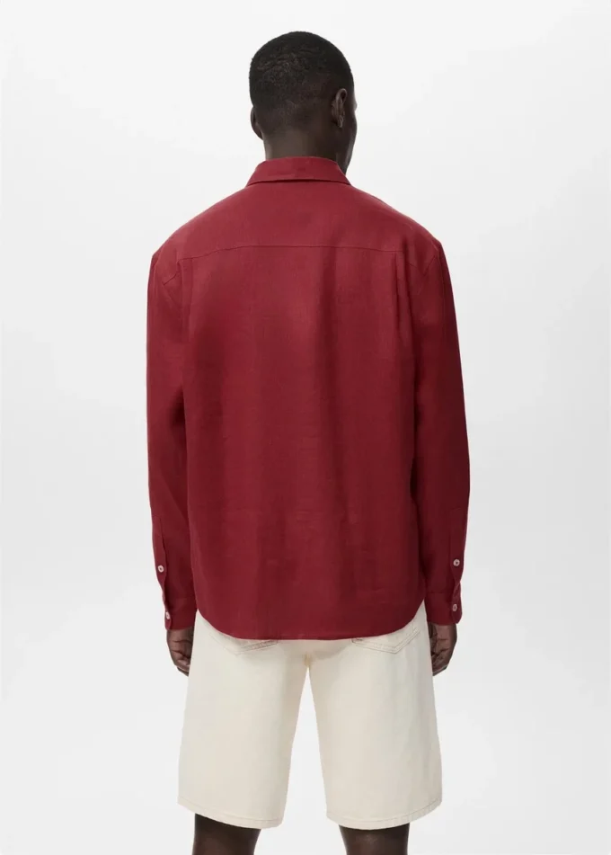 100% lněná košile s kapsou 100% lněná košile s kapsou