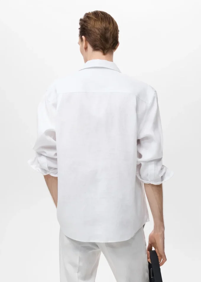 100% lněná košile s kapsou 100% lněná košile s kapsou