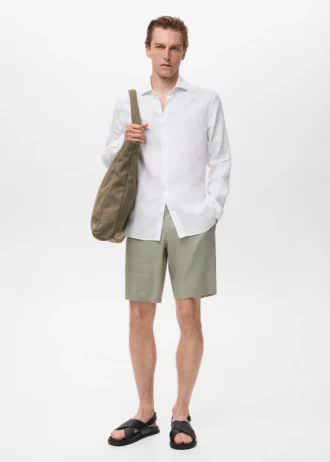 100% lněná košile slim fit