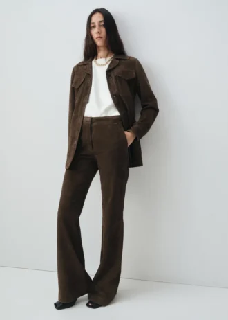 100% semišové kalhoty do zvonu