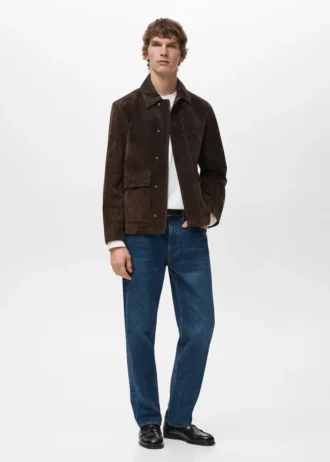 100% semišová kožená bunda