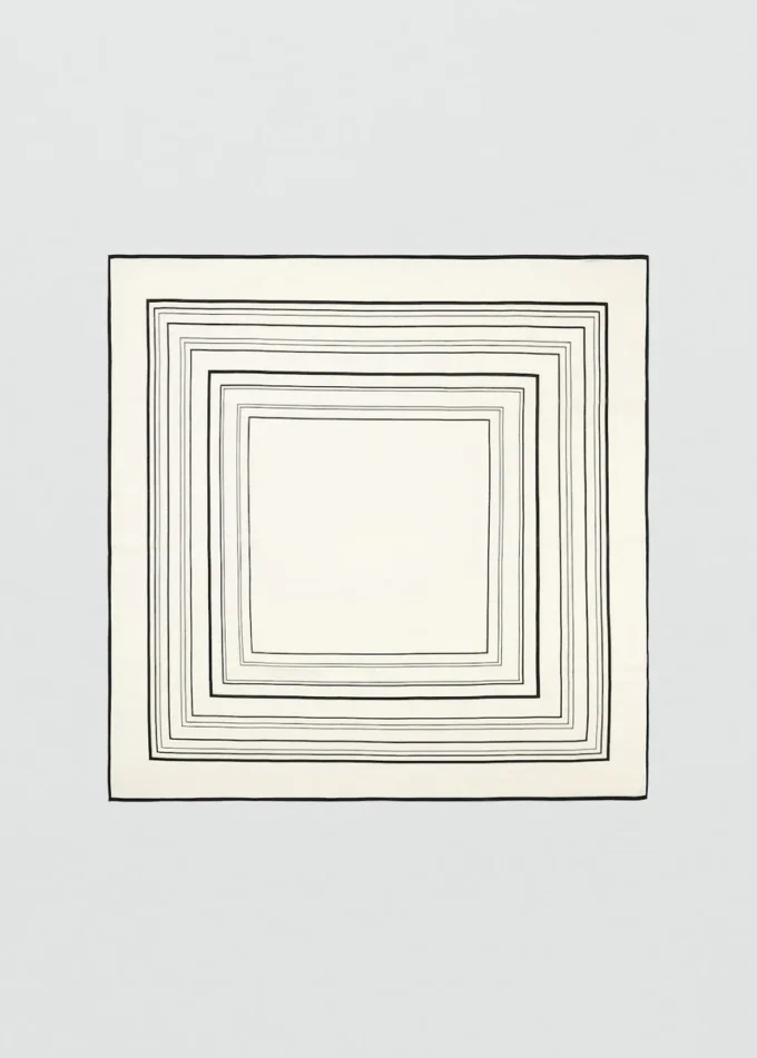 100% vlněný šátek s geometrickým potiskem 100% vlněný šátek s geometrickým potiskem