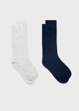 2 balení žebrovaných ponožek