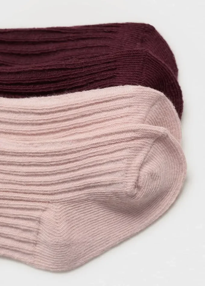 2 balení žebrovaných ponožek