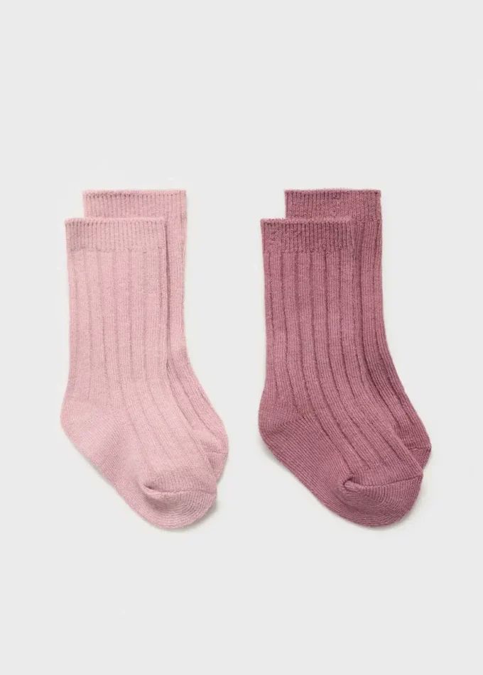 2 balení žebrovaných ponožek