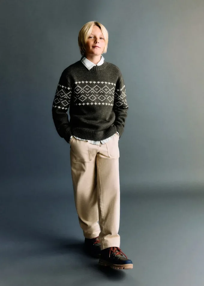 Žakárový pletený svetr Žakárový pletený svetr