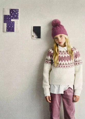 Žakárový pletený svetr