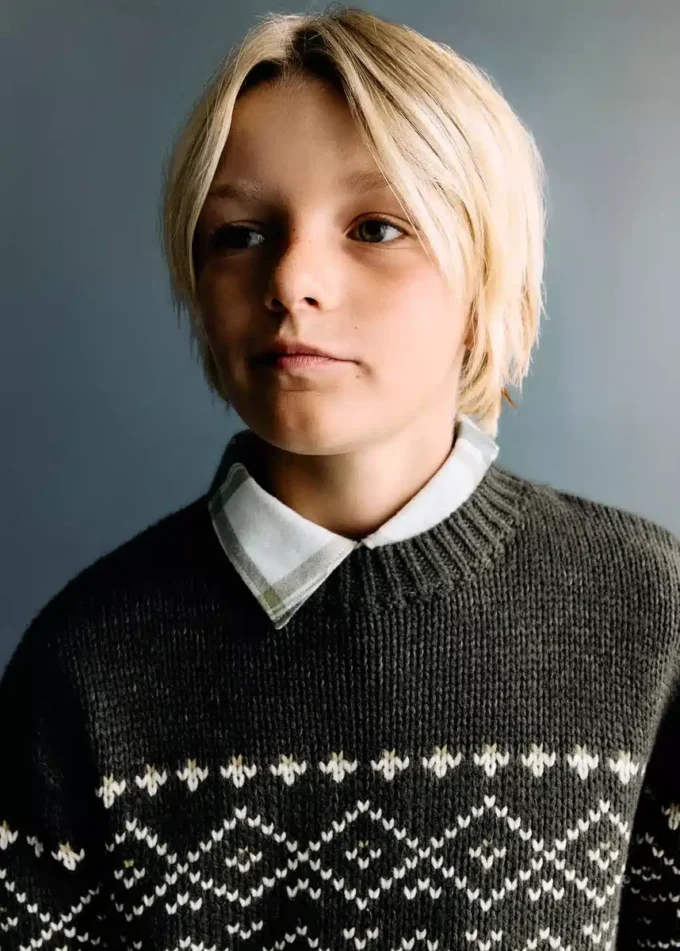 Žakárový pletený svetr Žakárový pletený svetr