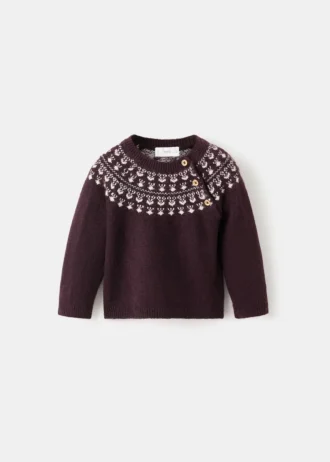 Žakárový svetr s knoflíky