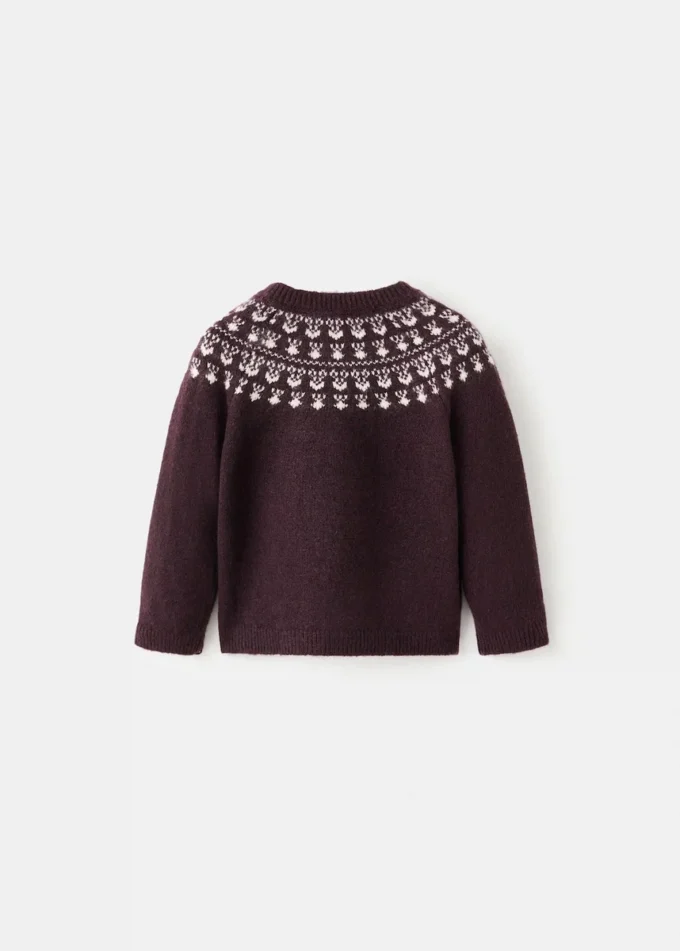 Žakárový svetr s knoflíky Žakárový svetr s knoflíky