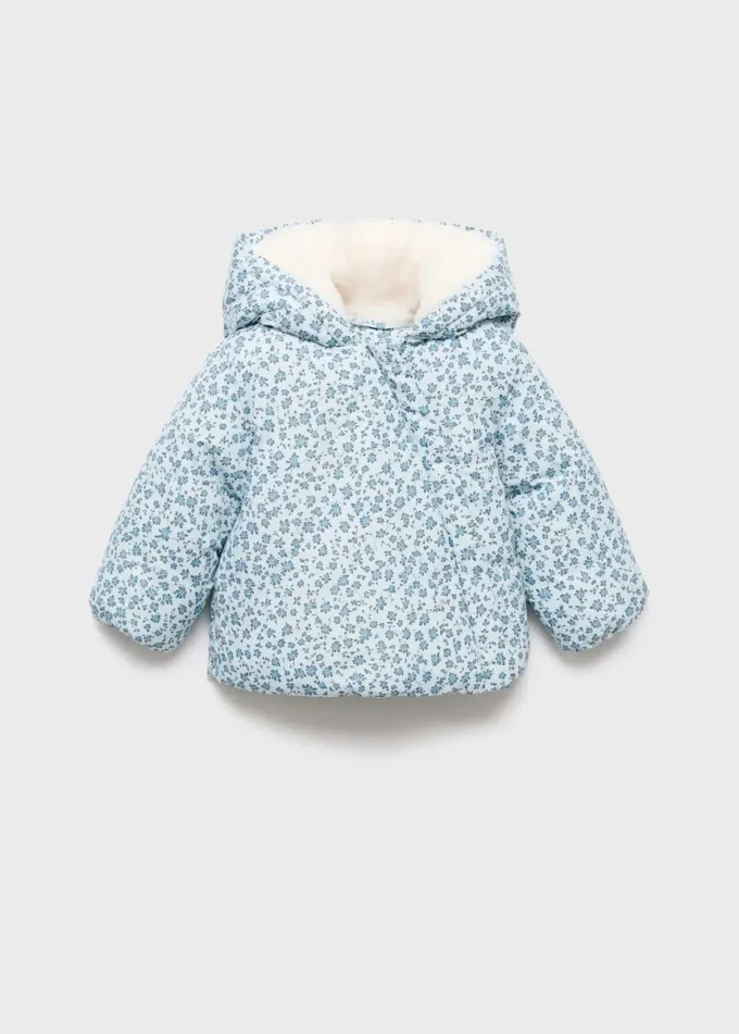 Anorak s květinovým potiskem a kožešinovým efektem Anorak s květinovým potiskem a kožešinovým efektem