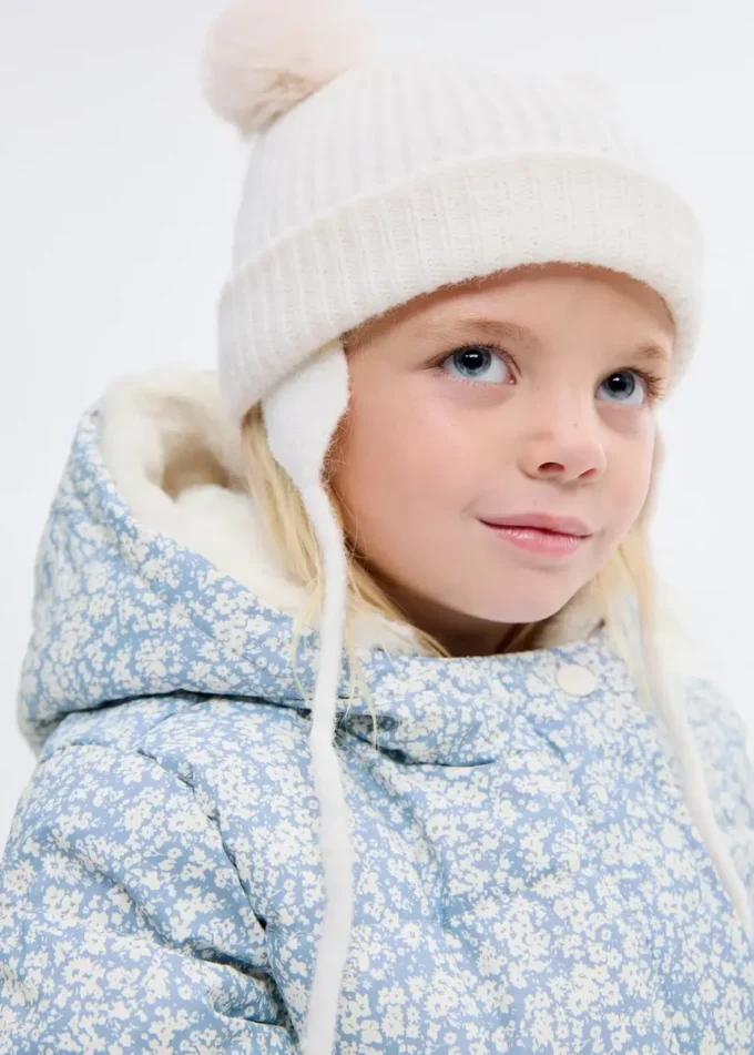 Anorak s květinovým potiskem a kožešinovým efektem Anorak s květinovým potiskem a kožešinovým efektem