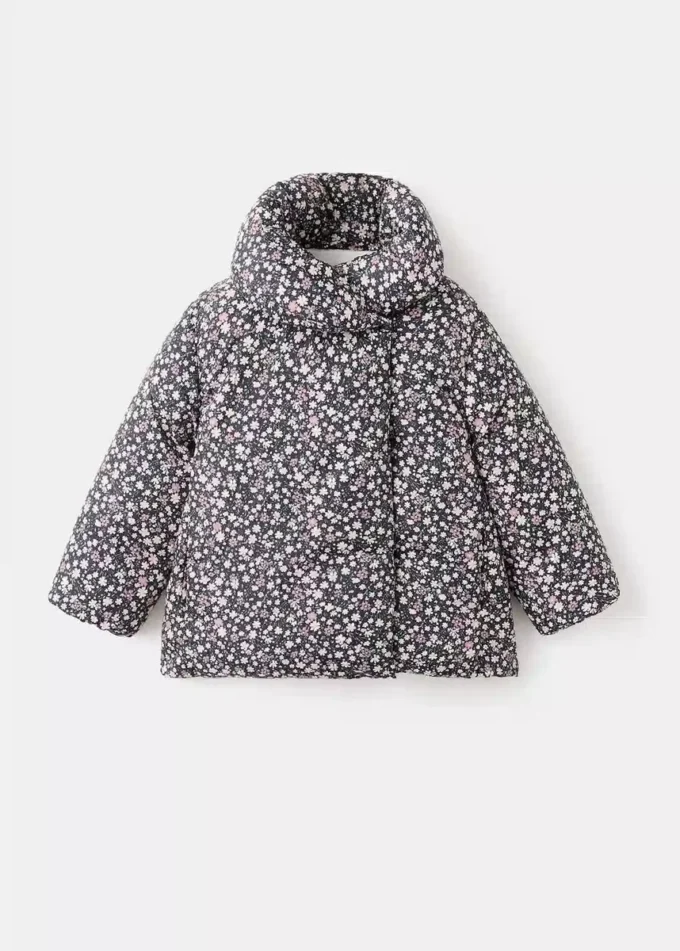 Anorak s květinovým potiskem a kožešinovým efektem Anorak s květinovým potiskem a kožešinovým efektem