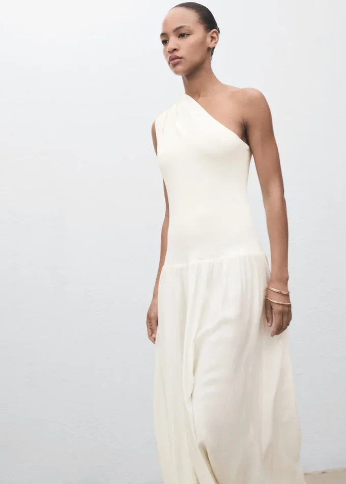 Asymetrické kombinované pletené šaty Asymetrické kombinované pletené šaty