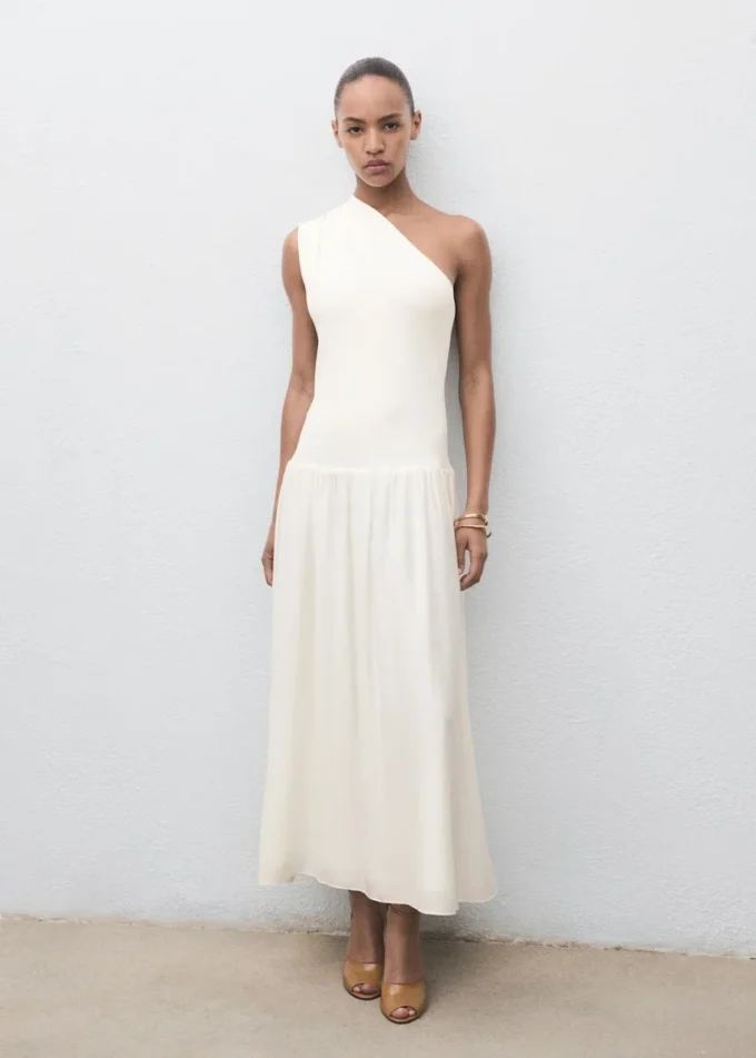 Asymetrické kombinované pletené šaty Asymetrické kombinované pletené šaty