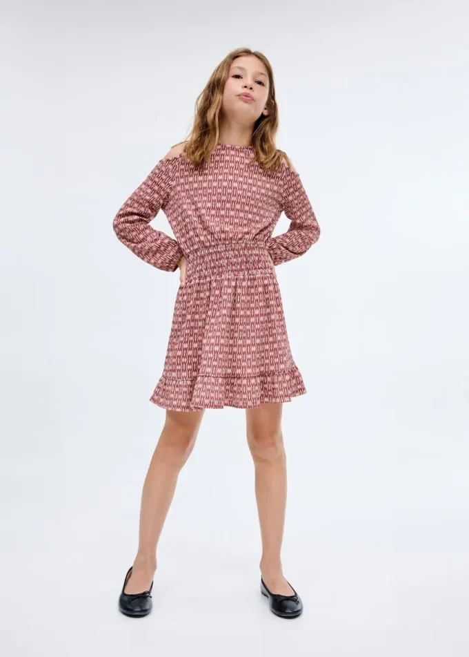 Šaty s potiskem a řasením