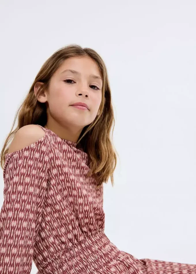 Šaty s potiskem a řasením