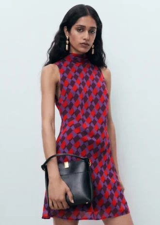 Šaty s potiskem a mašlí