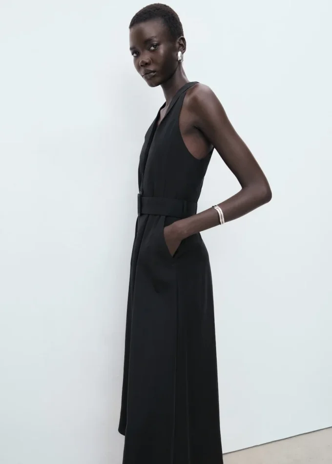 Šaty z lyocellu s páskem Šaty z lyocellu s páskem