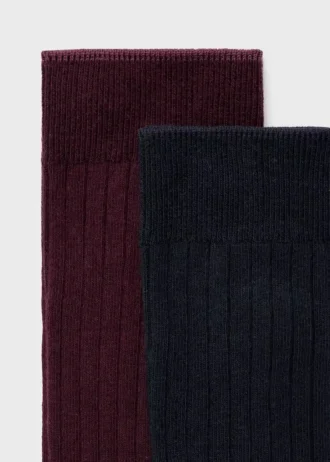 Balení 2 párů žebrovaných bavlněných ponožek Balení 2 párů žebrovaných bavlněných ponožek