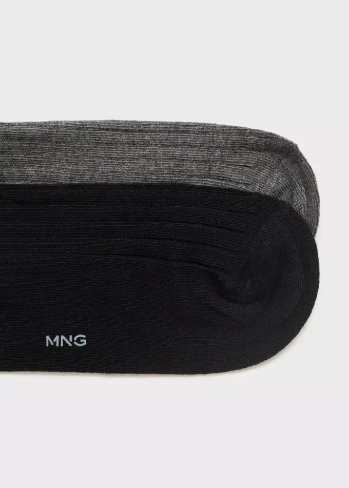 Balení 2 párů žebrovaných bavlněných ponožek Balení 2 párů žebrovaných bavlněných ponožek