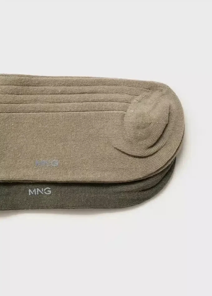 Balení 2 párů žebrovaných bavlněných ponožek Balení 2 párů žebrovaných bavlněných ponožek