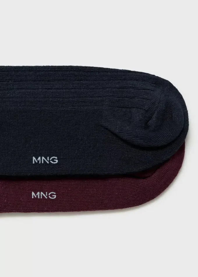 Balení 2 párů žebrovaných bavlněných ponožek Balení 2 párů žebrovaných bavlněných ponožek